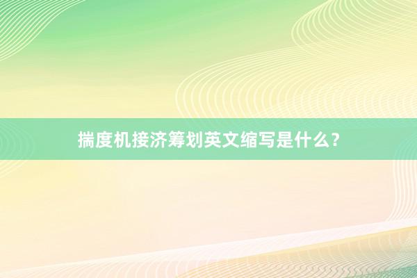 揣度机接济筹划英文缩写是什么？