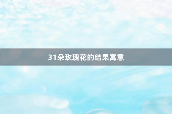 31朵玫瑰花的结果寓意